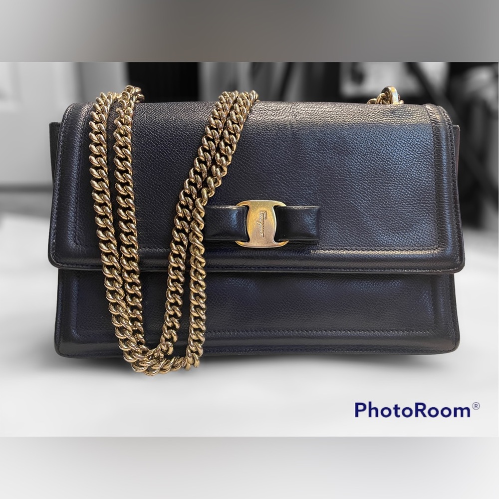 Salvatore Ferragamo Ginny Crossbody Bag Saffiano Leather Medium